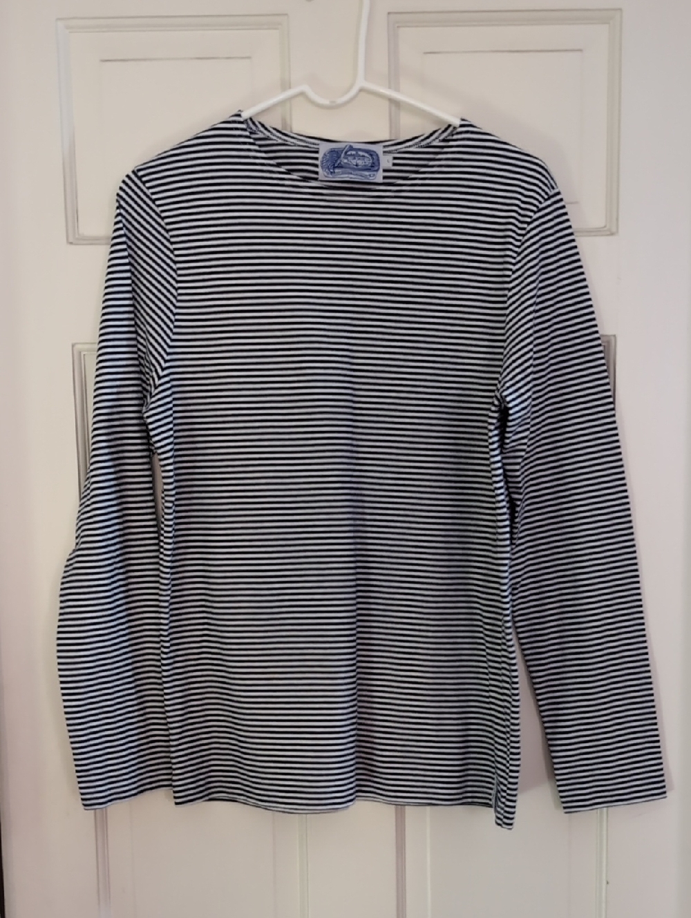 Striped Long Sleeve Breton Tee - Black & White